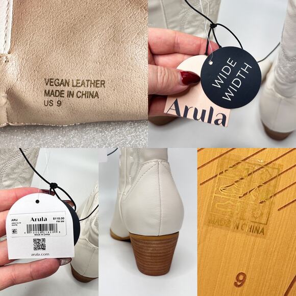 NWT Arula Amaya White Faux Leather Tall Knee High Wide Calf Cowboy Western Boots - Picture 12 of 14